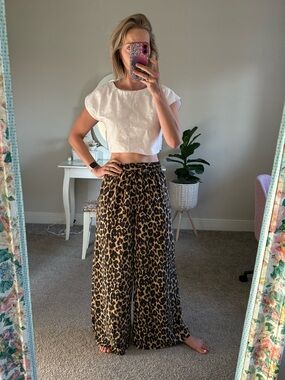 Zara Animal Print Palazzo Pants